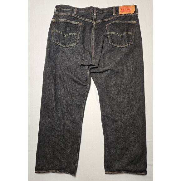 Levi Strauss 501 Jeans Mens W42 L29 (hemmed) Dark Wash Button Fly Straight Leg - Picture 14 of 16